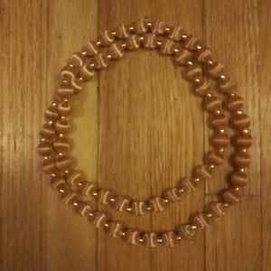 Vintage Satin Beaded Necklace Gold Spacer Vintage Jewelry Grandma Necklace